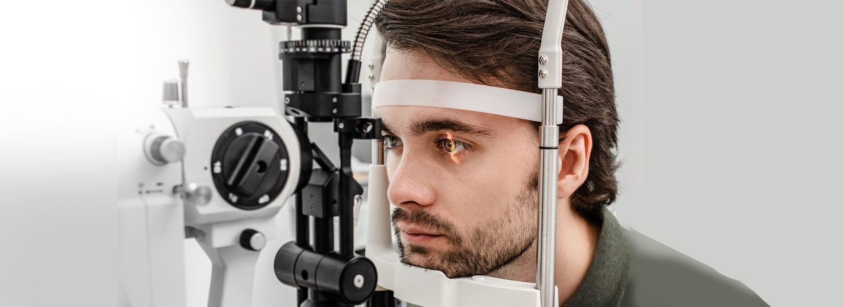 young man during eye exam in Ferguson